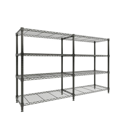 4-Tier Metal Storage Shelves, 60"W Heavy Duty Garage Shelving Unit 1060LBS Capacity, Adjustable