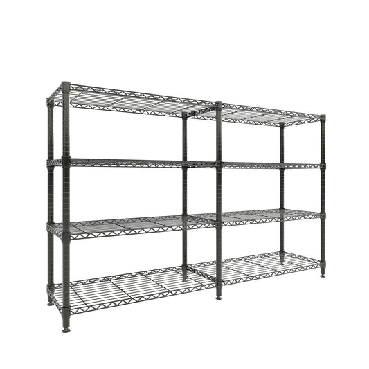 4-Tier Metal Storage Shelves, 60"W Heavy Duty Garage Shelving Unit 1060LBS Capacity, Adjustable