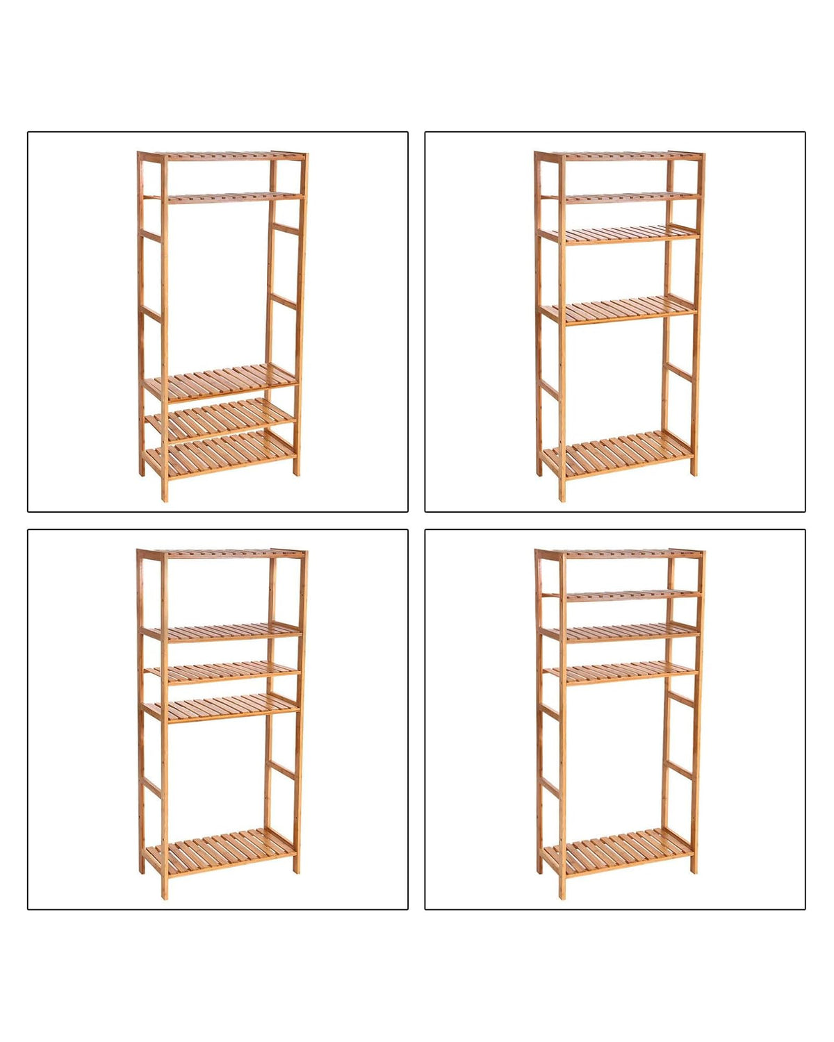 SONGMICS 5-Tier Bamboo Shelf, Freestanding Bathroom Storage Rack