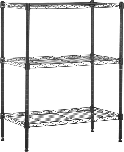 Amazon Basics 3-Shelf Adjustable Heavy Duty Steel Wire Rack Storage Shelving Organizer for Kitchen