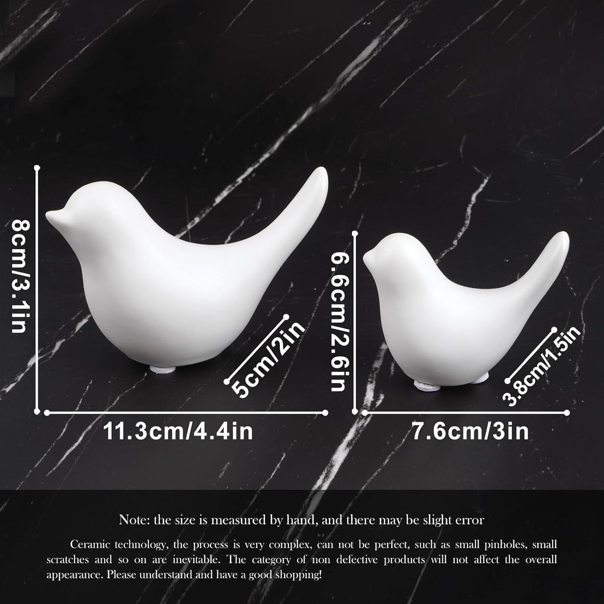 Notakia Small White Birds Statues Home Decor Modern Style Decorative Ornaments for Living Room
