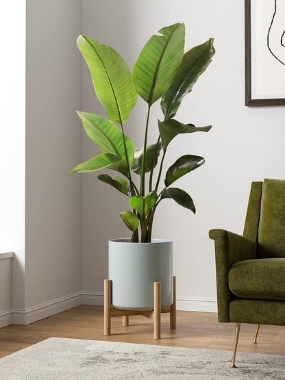 LE TAUCI 12 Inch Pots for Plants, Ceramic Large Plant Pot for Indoor Plants, Mid-Century Modern