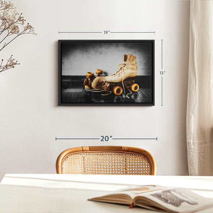 ElephantStock Vintage Skates Pop Wall Art - Horizontal Framed Canvas - 1-Piece Living Room Wall