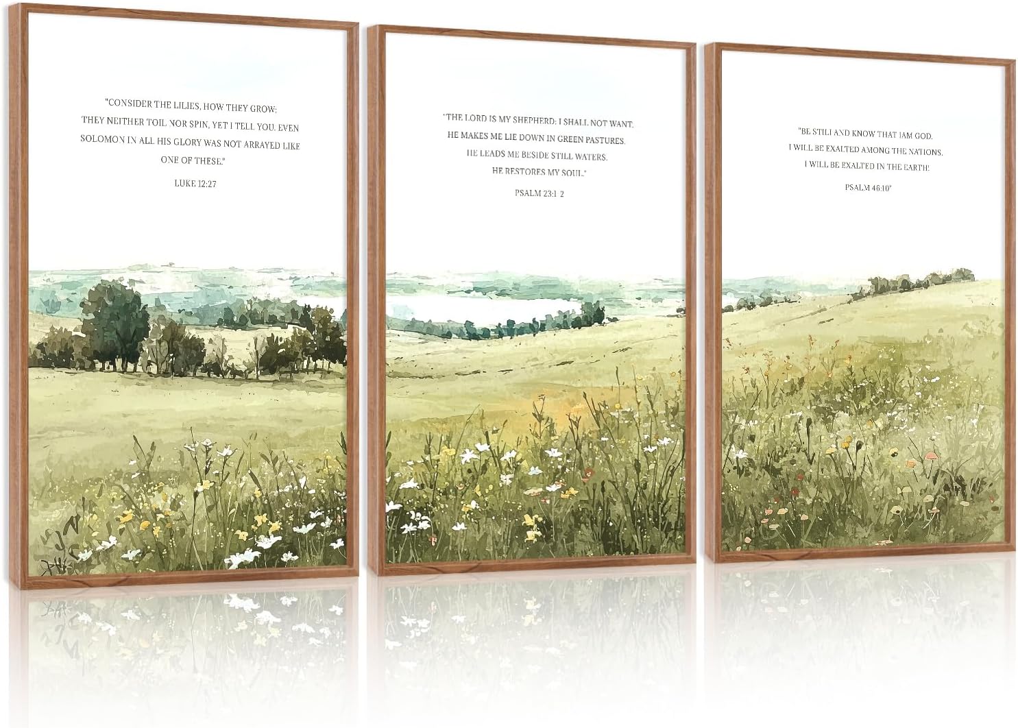 KAIRNE Scripture Christian Canvas Wall Art,Bible Verse Prints Set of 3(16”X24”),Modern Scripture