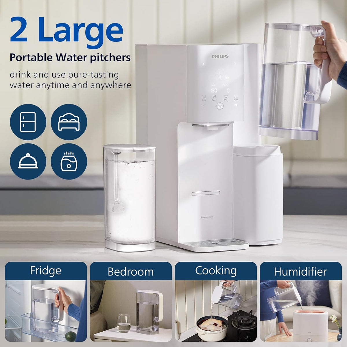 Reverse Osmosis Water Filter Countertop, Philips 6-Stage RO System Water Filtration Purifier with