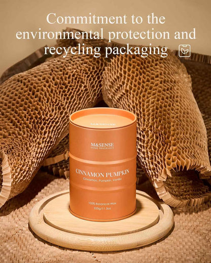 M&SENSE Cinnamon Pumpkin Scented Candles Natural Non Toxic, Aromatherapy Candle for Stress Relief
