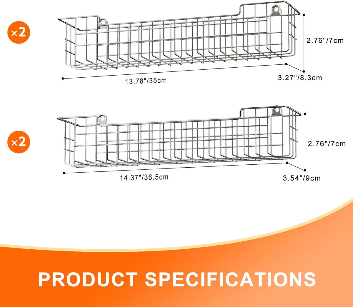 Spice Rack Wall Mount, 4-Pack Seasoning Organizer for Kitchen Storage Organization, Spice Holder