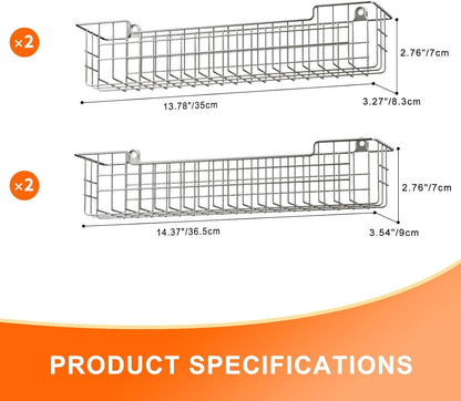 Spice Rack Wall Mount, 4-Pack Seasoning Organizer for Kitchen Storage Organization, Spice Holder