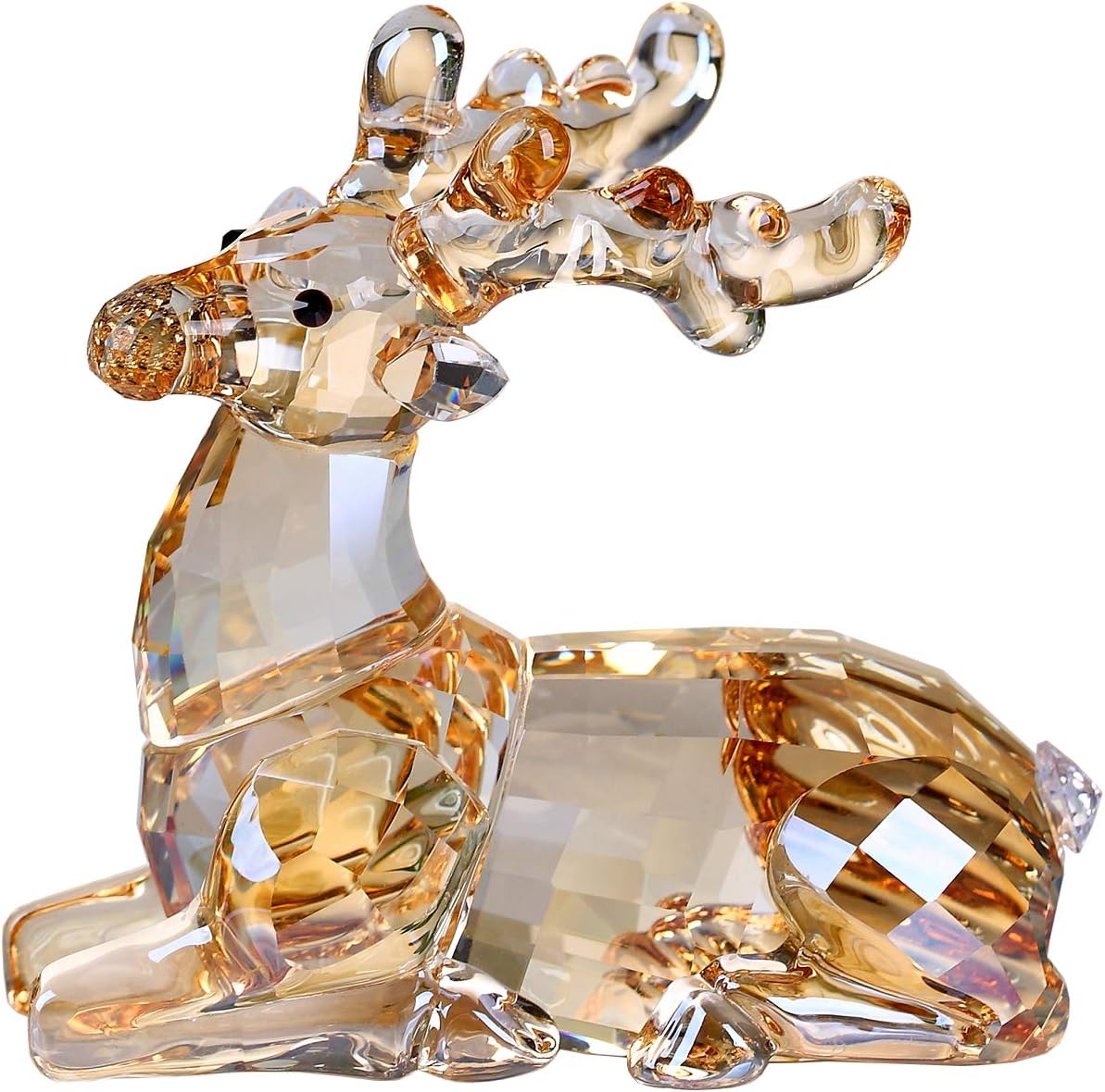 DOJOZ Crystal Deer Animals Lovely Elegant Craft Decorations for Home Ornaments Christmas