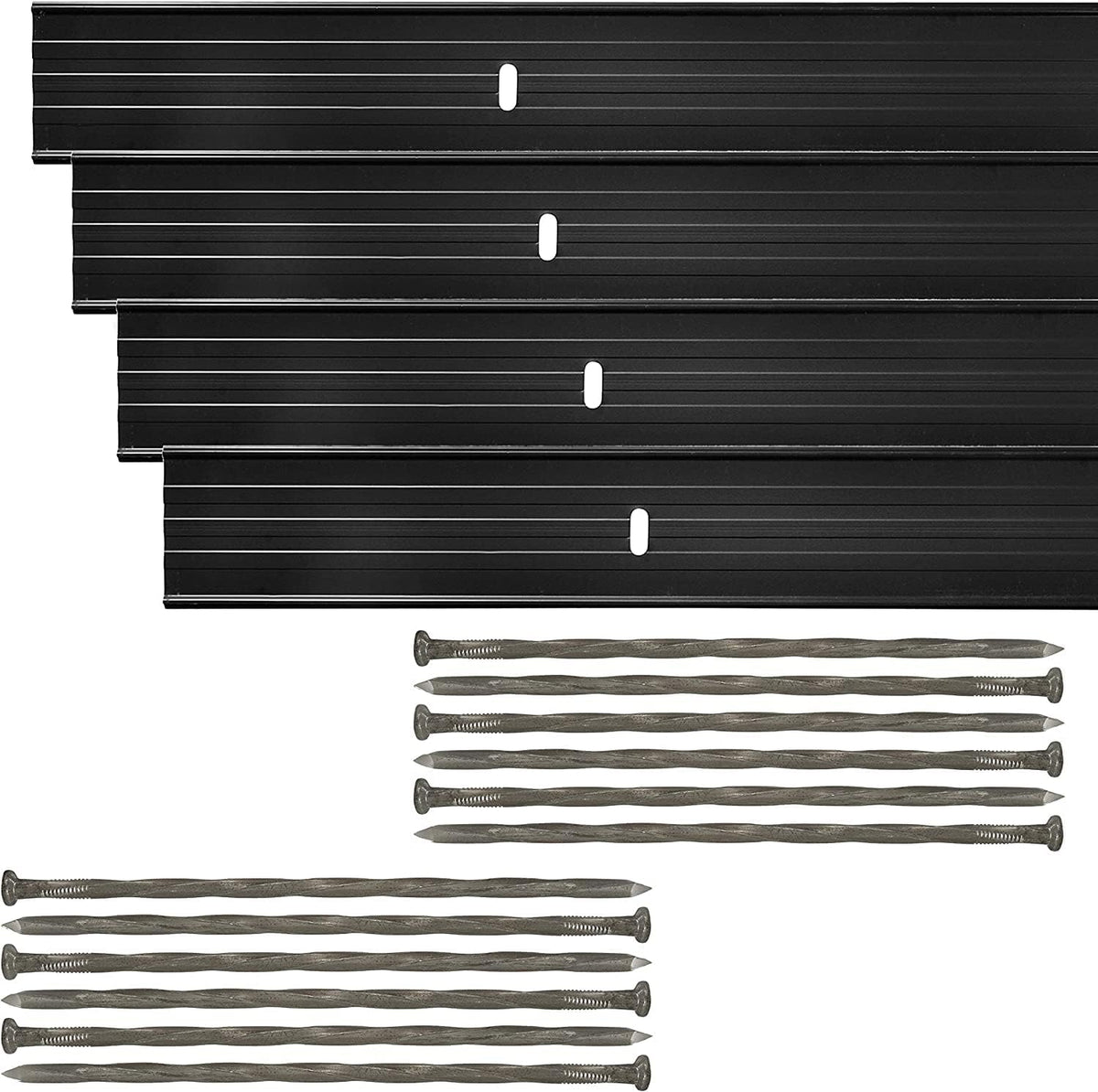 Dreamscape E-Z Edge Aluminum Landscape Edging - 12 Strips, 6ft Each (72ft Total), Black