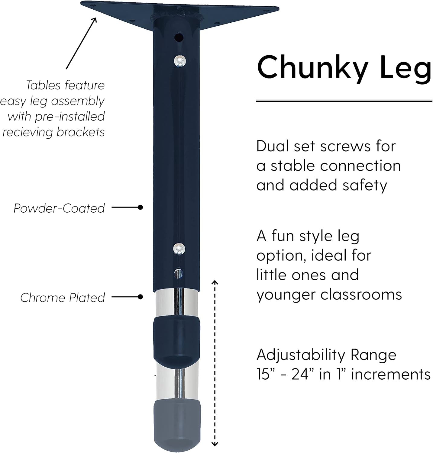 FDP Rectangle Activity School and Classroom Kids Table (30 x 72 inch), Chunky Toddler Leg