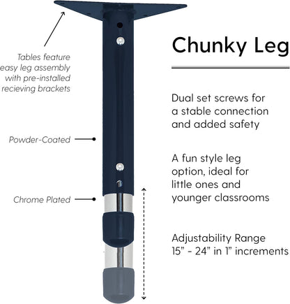 FDP Rectangle Activity School and Classroom Kids Table (30 x 48 inch), Chunky Toddler Legs