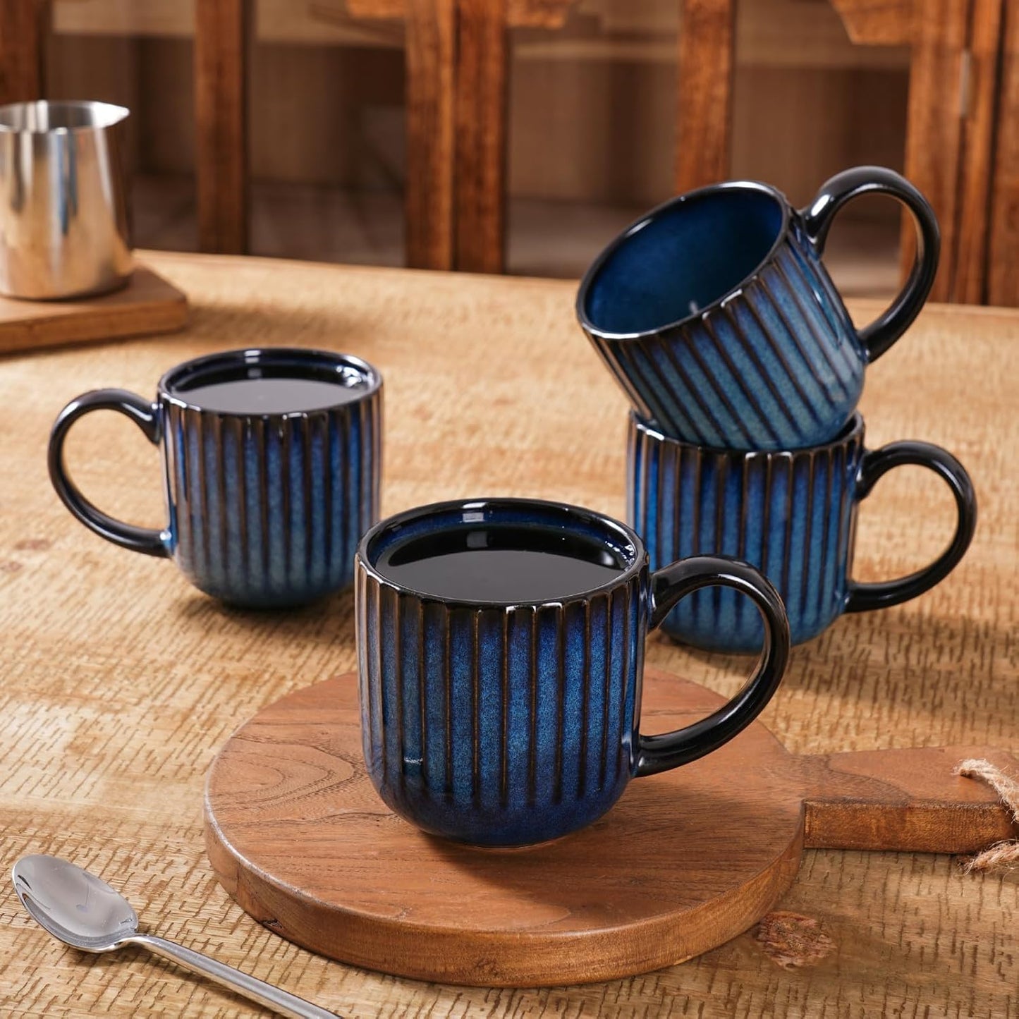 famiware Coffee Mugs Set of 4, Starlight 11 oz Mug Cup Set with Handle for Coffee, Tea, Cocoa, Milk