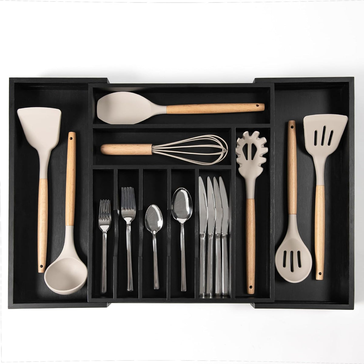 Premium Silverware, Flatware and Utensil Organizer for Kitchen Drawers, Food-Safe Contract Grade