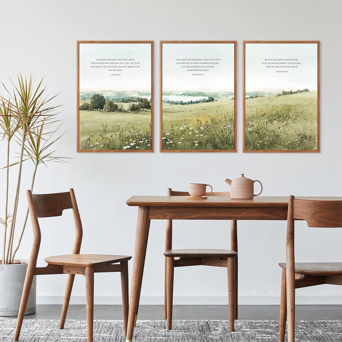 KAIRNE Scripture Christian Canvas Wall Art,Bible Verse Prints Set of 3(16”X24”),Modern Scripture