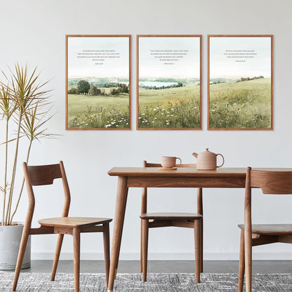 KAIRNE Scripture Christian Canvas Wall Art,Bible Verse Prints Set of 3(16”X24”),Modern Scripture