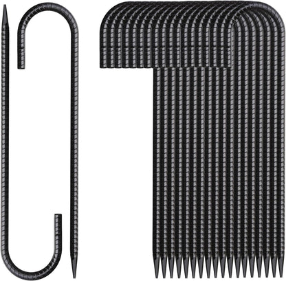 Rebar Stakes 16 Inch 20 Pack J Hook Ground Stakes Heavy Duty Tent Stakes Chain Link Fence Stakes
