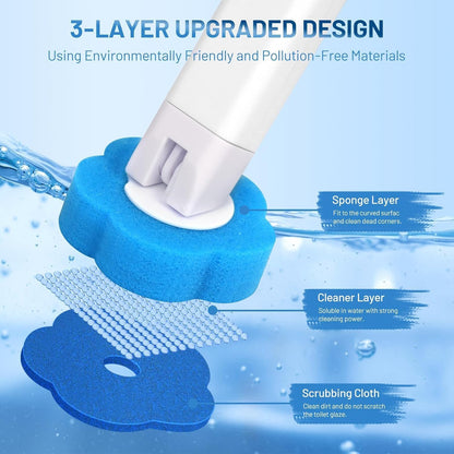 42 PCS Disposable Toilet Bowl Brush Refills, Disposable Toilet Brush Heads, Toilet Wand Disposable