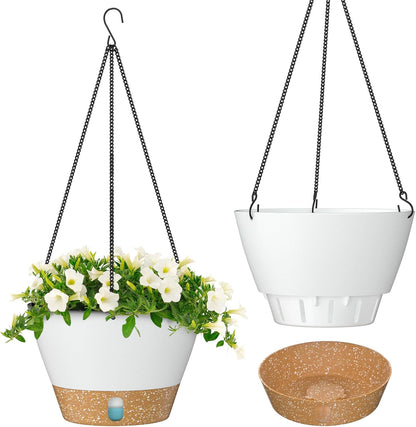 ZMTECH 8 Inch Hanging Planters for Indoor Plants, Hanging Baskets for Plants Outdoor with Visible