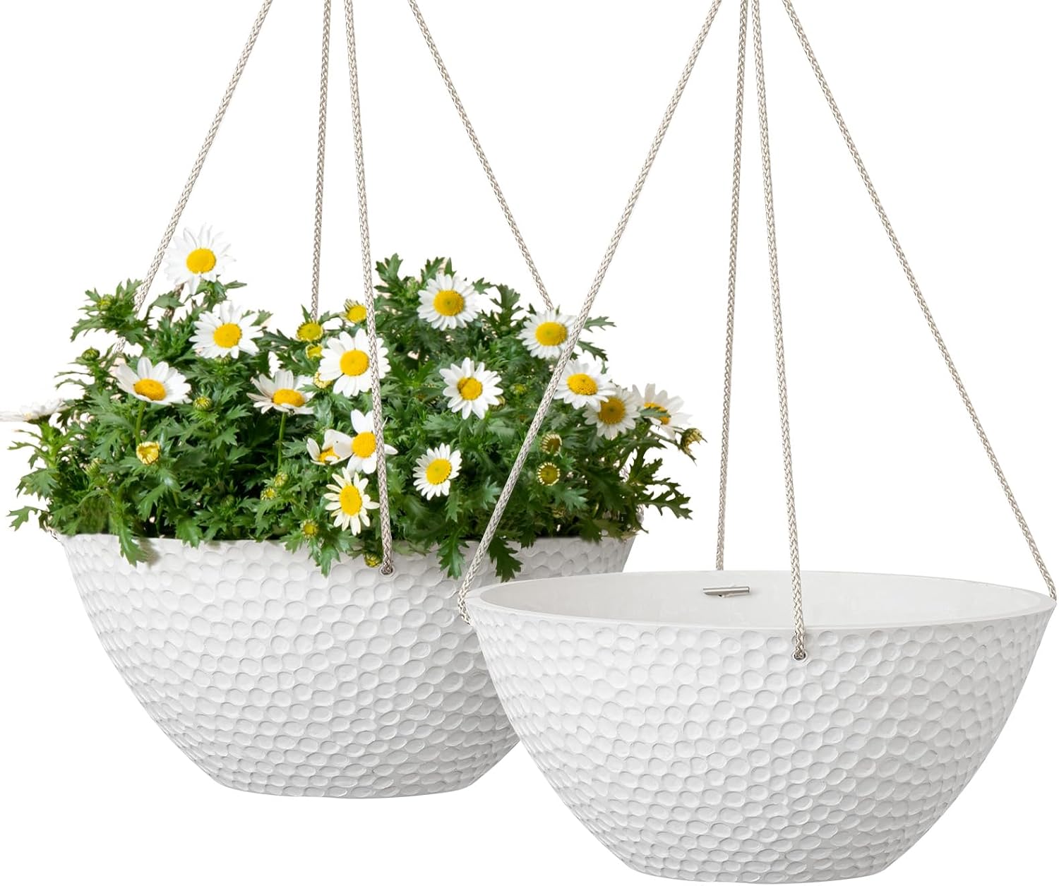 LA JOLIE MUSE Hanging Planters for Outdoor Plants, Large Hanging Planter with Drain Holes, Outdoor