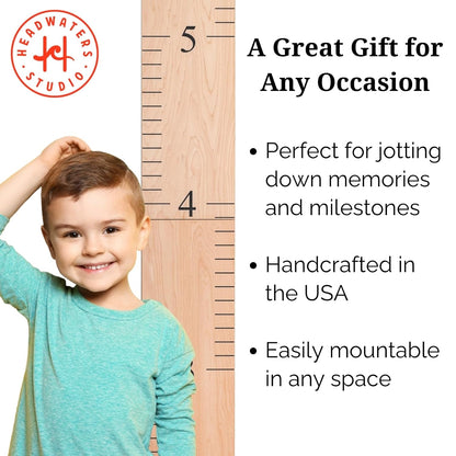 Wooden Growth Chart – Kids Height Chart, Wall Measurement for Kids, Height Chart for Wall, Growth