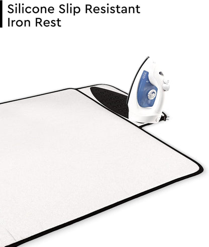 Encasa Homes Ironing Mat/Pad - Metallic Silver (Small 28"x20") with 5mm Foam Padding & Silicone