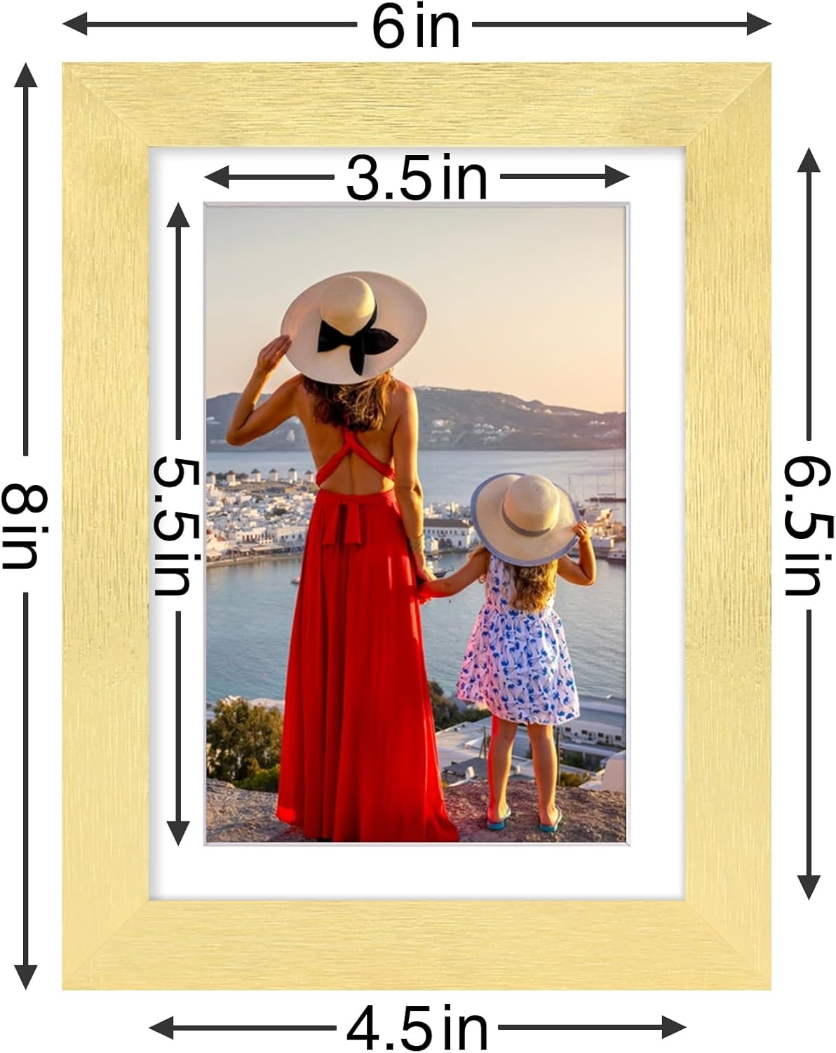 Vittanly 5x7 Picture Frames Set of 9, Shatter Resistant Plexiglass, Display 4x6 Pictures with Mat