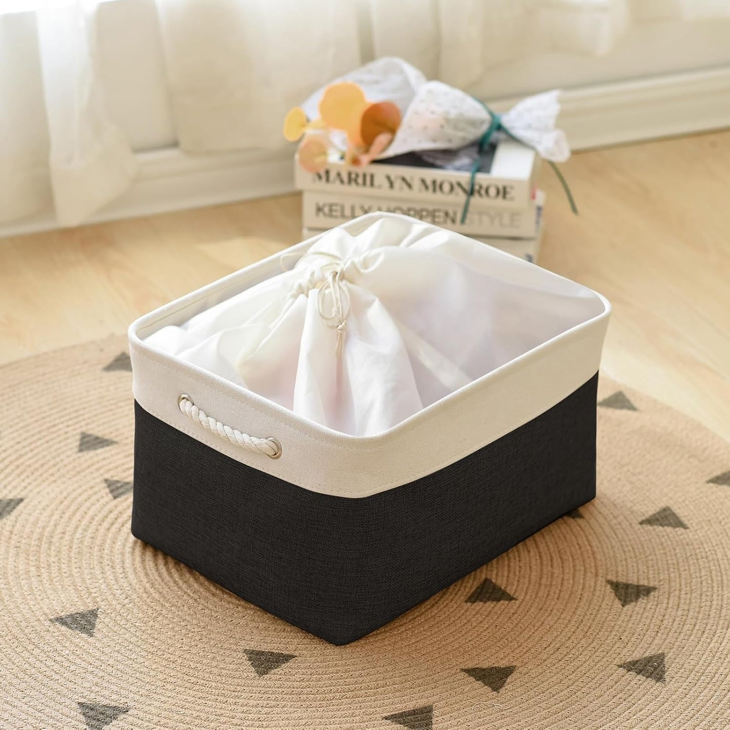 TheWarmHome Organization and Storage Basket for Organizing - Jumbo 3 Pack 17.7x13.8x9.7 inch Fabric