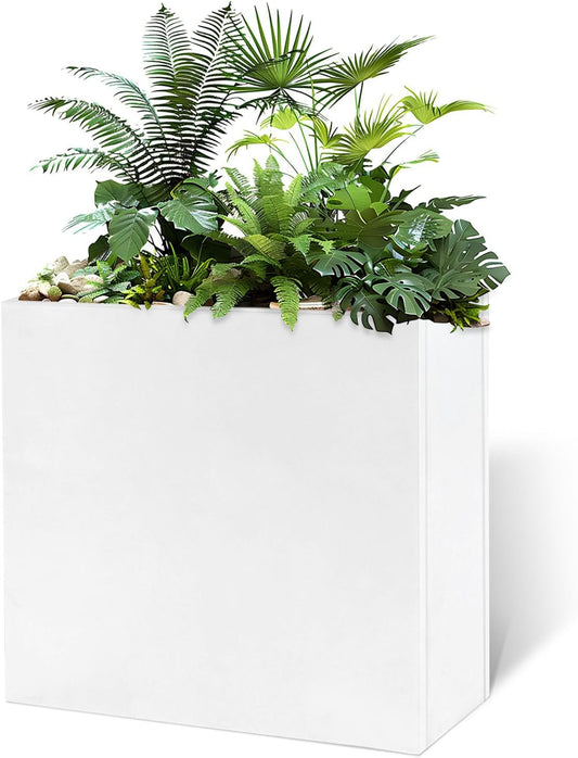 Galvanized Steel Metallic Heavy Planter for Outdoor Plants Metal Outdoor Planter Spliced Flower Box