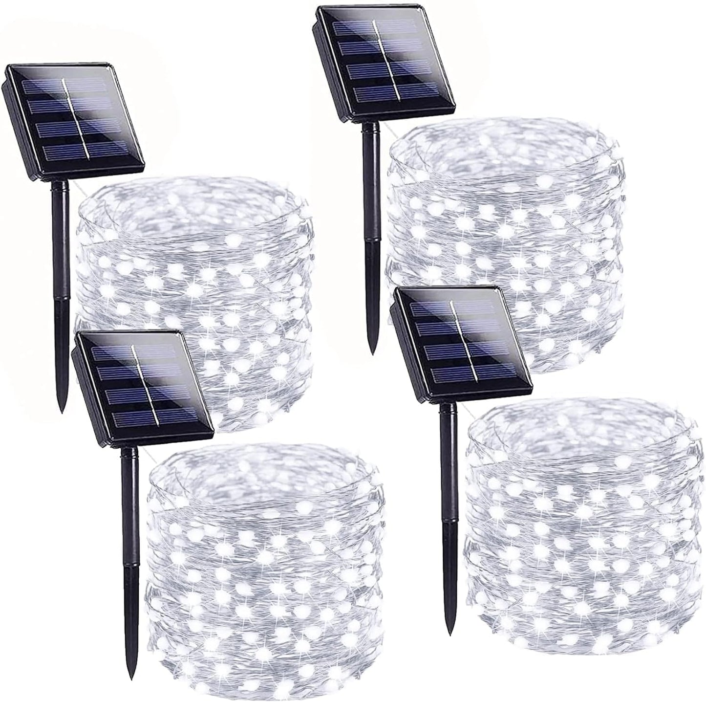 Solar String Lights Outdoor, 4 Pack Each 100 LED Solar Christmas Twinkle Lights Outside, Waterproof