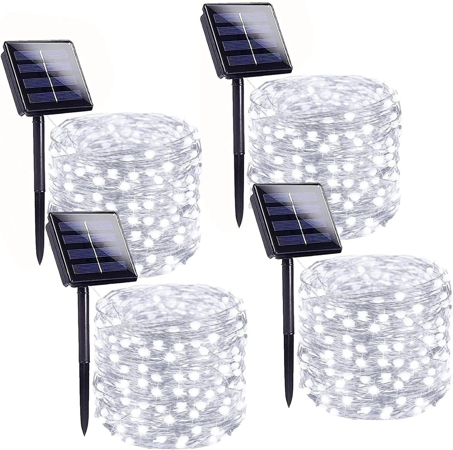 Solar String Lights Outdoor, 4 Pack Each 100 LED Solar Christmas Twinkle Lights Outside, Waterproof