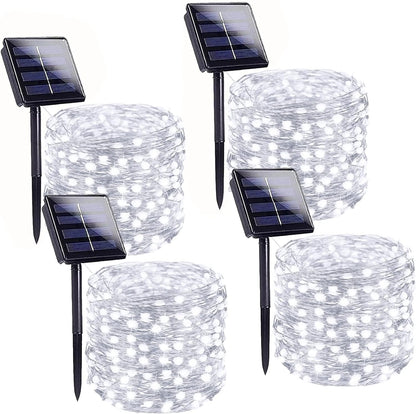 Solar String Lights Outdoor, 4 Pack Each 100 LED Solar Christmas Twinkle Lights Outside, Waterproof