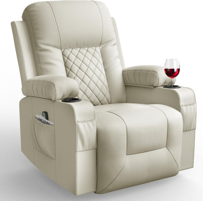 Recliner Chairs for Adults, Massage Rocker with Heated Modern Ergonomic Lounge 360 Degree Swivel