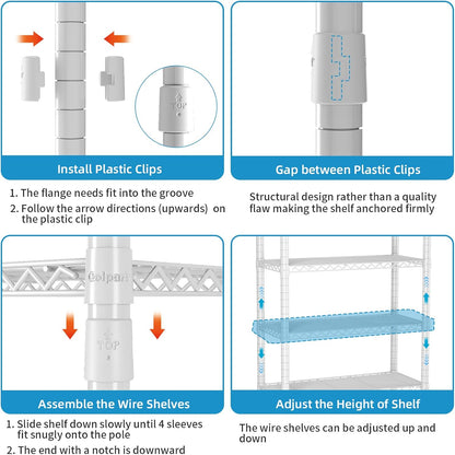 Over Washer and Dryer Shelves,2 Tier Adjustable Height Wire Shelving Laundry Room Storage