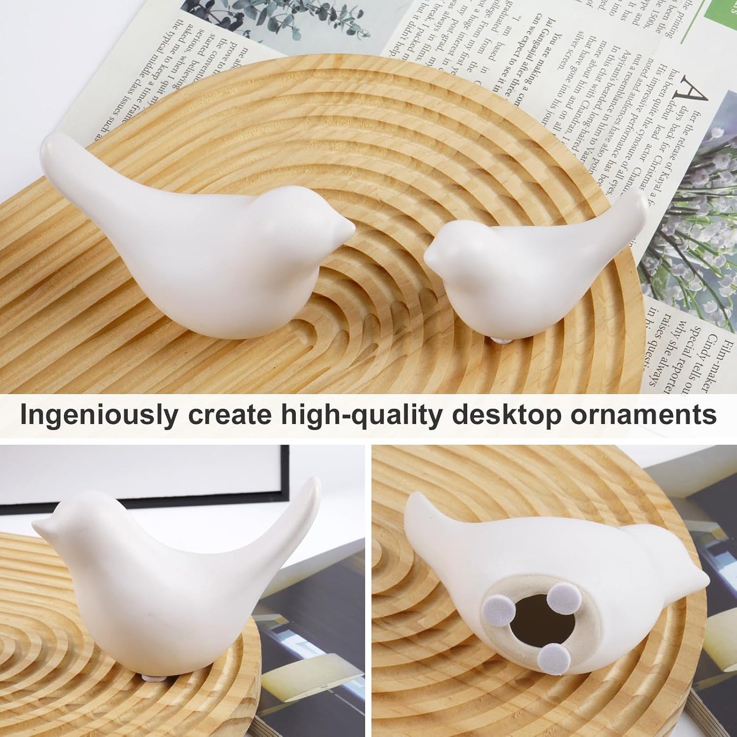 Notakia Small White Birds Statues Home Decor Modern Style Decorative Ornaments for Living Room