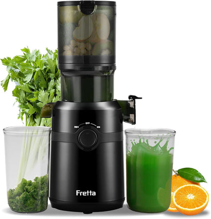 Cold Press Juicer Machines Slow Masticating Juicer Machines with 1.1 L Large Feed Chute Fit Whole