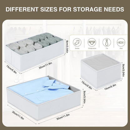 DIMJ Drawer Organizer Clothes 15 Pack - Foldable Baby Organizers and Storage & Dresser Organizer