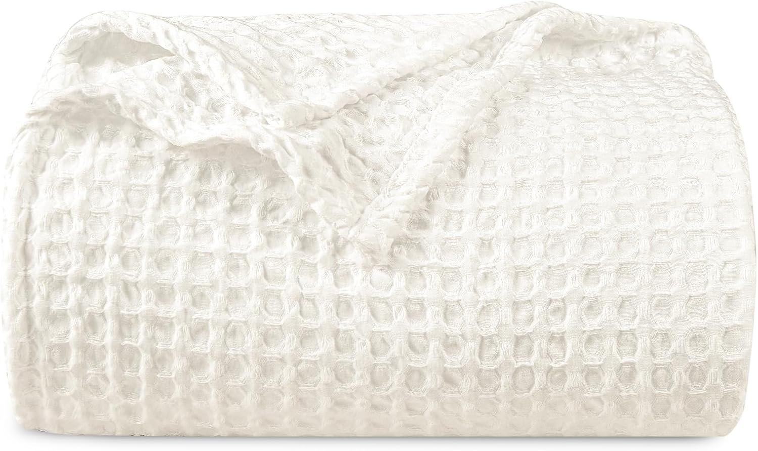 PHF Ultra Soft Waffle Weave Blanket King Size 104"x 90"- Washed Lightweight Breathable Cozy Woven
