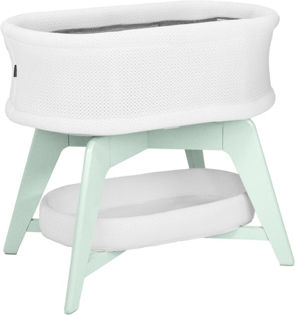 Evi Smart Baby Bassinet Beside Sleeper with Auto-Glide, Ambient Nightlight & Sensory Sounds