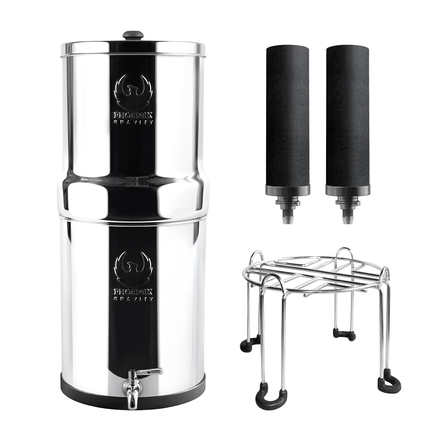 Gravity Water Filter System - 1.5 Gallons NSF Certified AISI 304 Stainless Steel Water Filter with