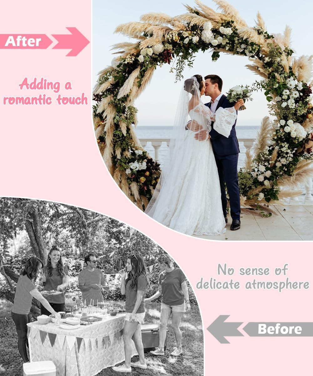 Queension Metal Arch Backdrop Stand 8Ft Wide 7Ft High, Wedding Arch Frame for Wedding Decorations