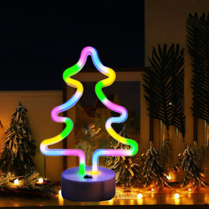 Christmas Tree Neon Light Signs for Bedroom Bedside Dorm Wall Decor,Neon Light up Christmas Decor
