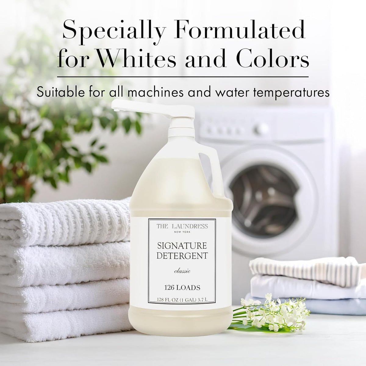 The Laundress Luxury Laundry Detergent, Gallon Pump, 126 Loads, Scented Signature Classic