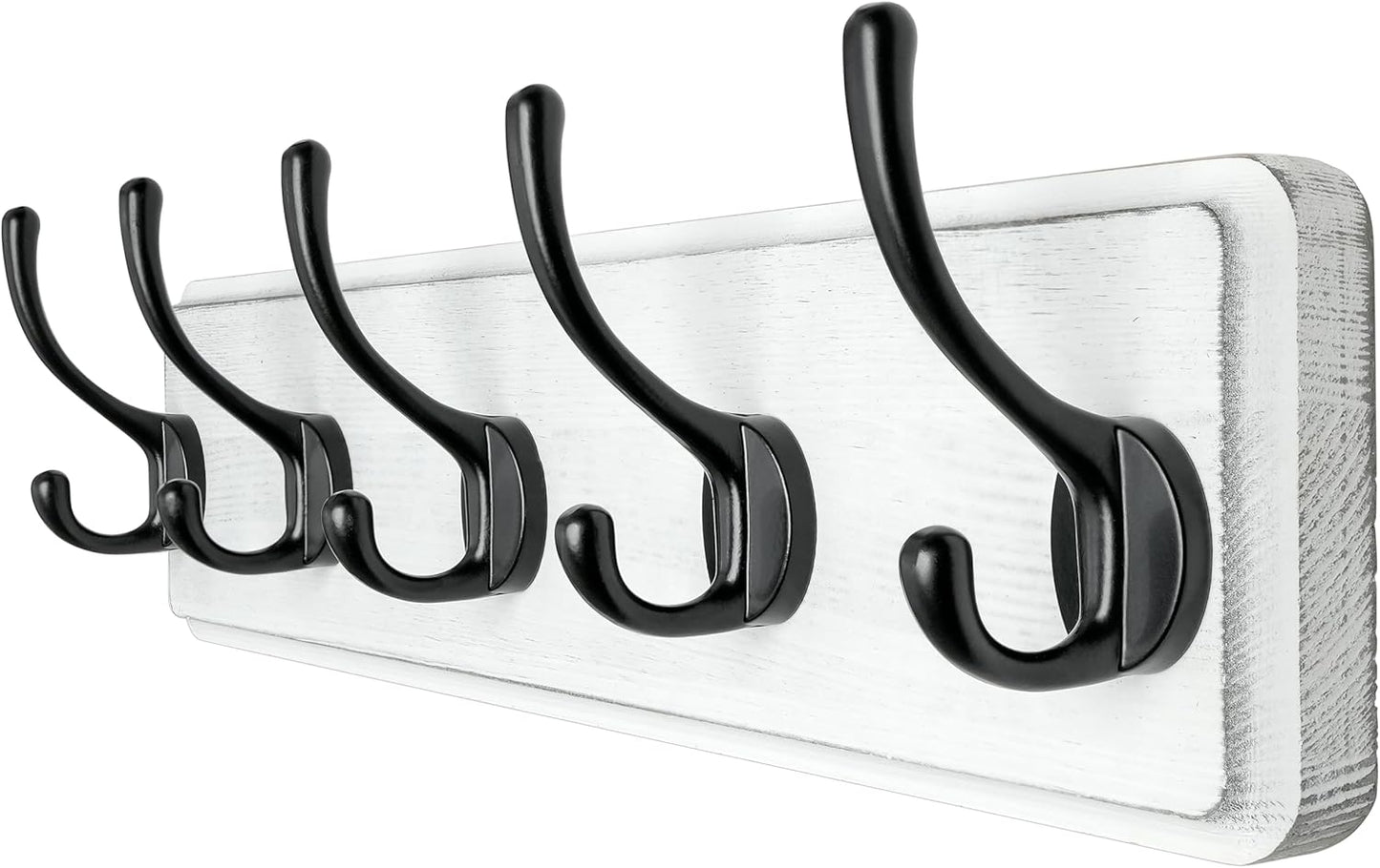 Dseap Coat Rack Wall: Patented, Heavy-duty, 17.4" Long 5-double-hooks Wooden Wall Mounted Coat Rack