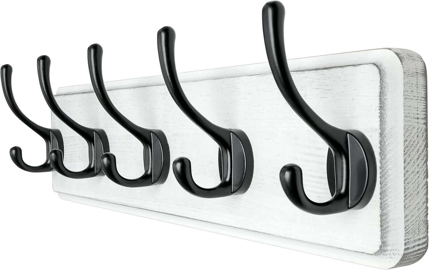 Dseap Coat Rack Wall: Patented, Heavy-duty, 17.4" Long 5-double-hooks Wooden Wall Mounted Coat Rack