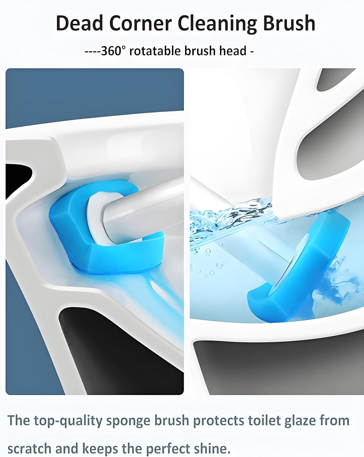 Disposable Toilet Brush with 40 Wand Refill Heads - KIRIKIT Wall-Mounted Toilet Brush and Holder