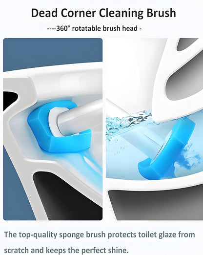 Disposable Toilet Brush with 40 Wand Refill Heads - KIRIKIT Wall-Mounted Toilet Brush and Holder