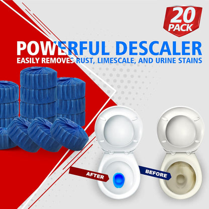 USKICH Toilet Bowl Cleaner Tablets 20 PACK, Bathroom Automatic Toilet Tank Blue Cleaners with