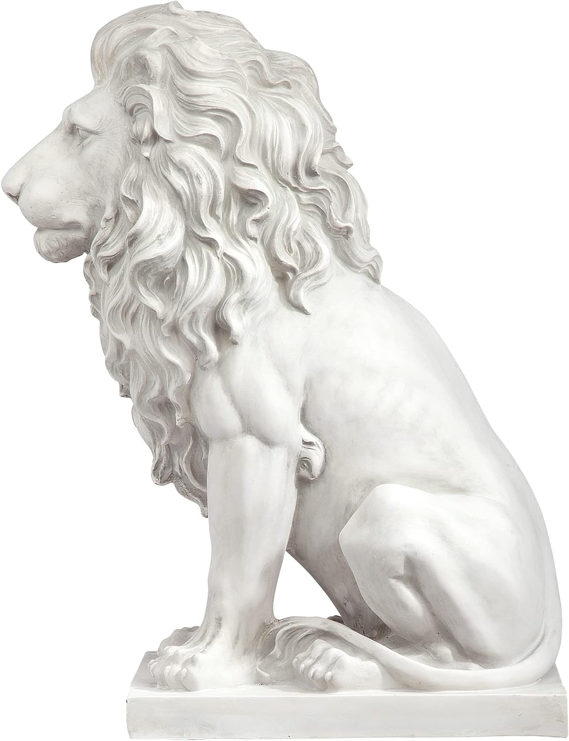 Design Toscano Lion of Florence Sentinel Indoor/Outdoor Animal Statue, 28 Inch Tall, Cast Stone