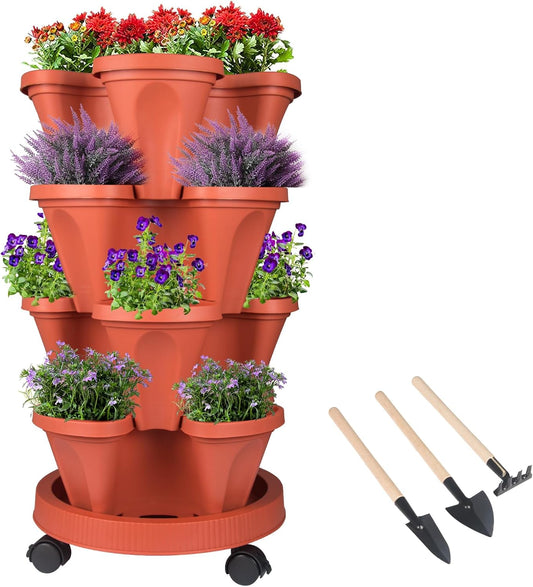 Vertical Planter 4 Tier Stackable Planters Garden Planters Strawberry Herb Flower and Vegetable